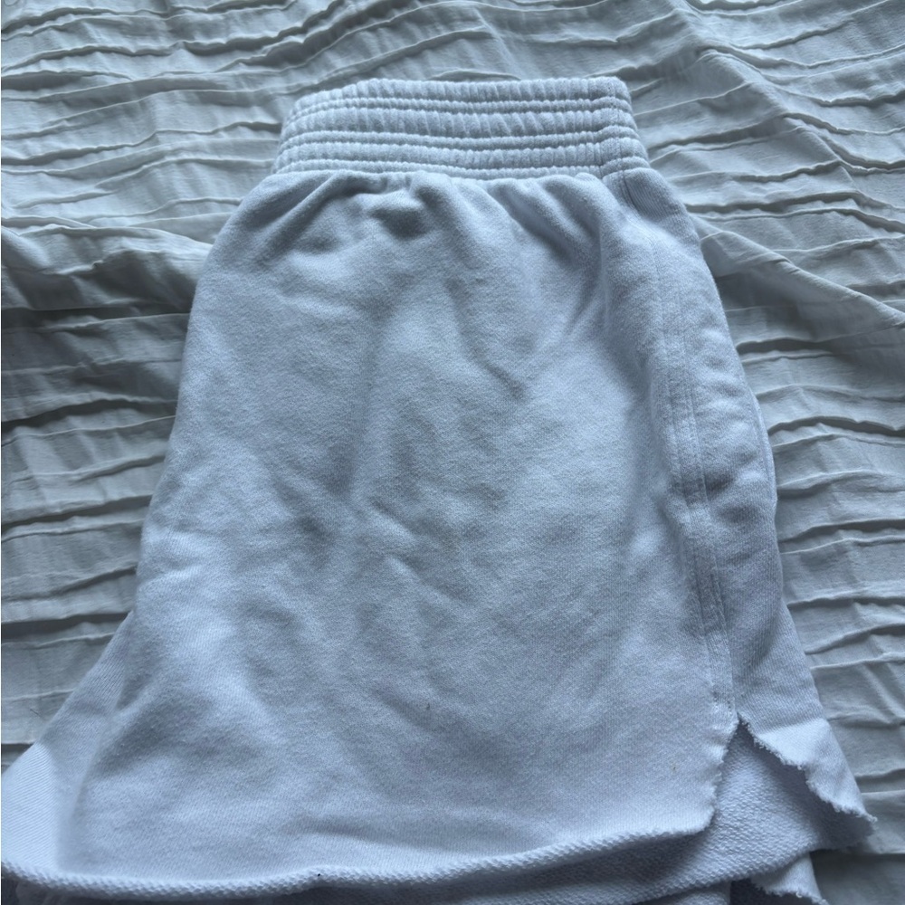 Aerie Gray Asymmetrical Smocked Midi Shorts